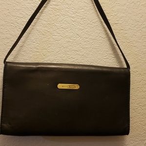 Michael Kors Black Leather clutch w/ strap